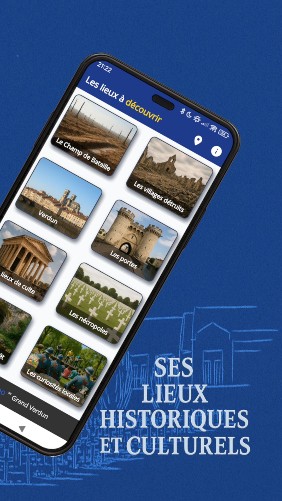 Écran des sites à découvrir
